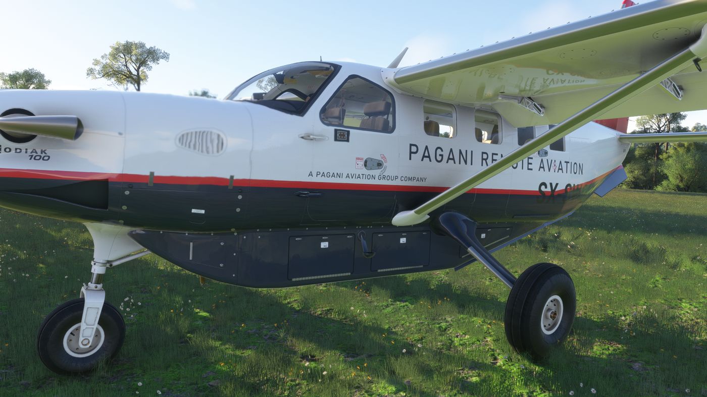 Front quarter view of Kodiak 100 SX-SWS with cargo pod
